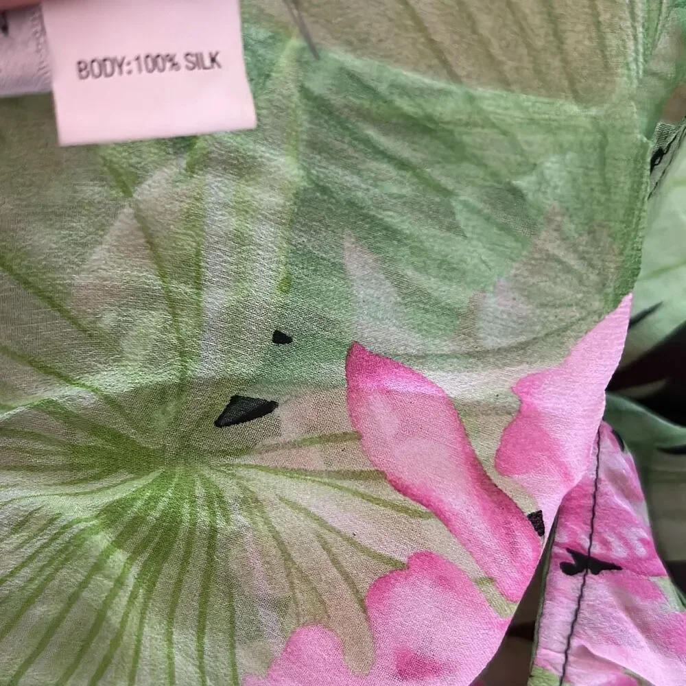 Kay Unger floral tropical 100% silk wrap scarf